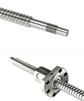 Dope 12mm SFU1204 Ballscrew And Ballnut Set showing smooth metal shaft with threads and ballnut for precision machinery upgrades.