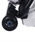 Close-up of the guide roller and wheel of the Heavy Duty 14 Inch Electric Concrete Saw Built Tough 3000W Motor for precise cutting.
