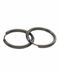 Black Titanium Hoop Earrings 2.5x10mm For Women And Men, Simple Circle Hoops, Hypoallergenic Durable Jewelry With Polished Inner Face