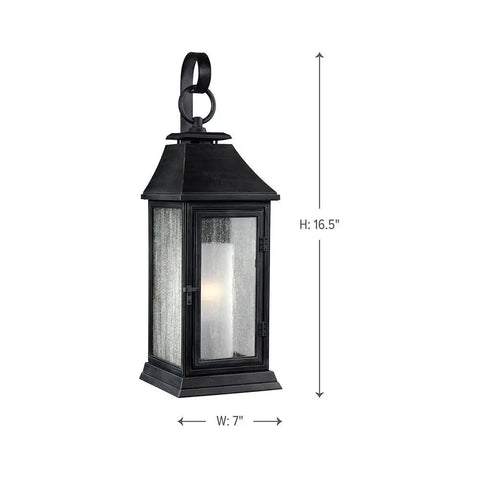 Sean Lavin One Light Outdoor Wall Sconce in Transitional Style, 7 Inch Wide by 16.5 Inch Tall, Dark Weathered Finish