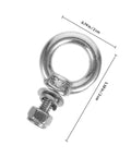Five Piece M4 304 Stainless Steel Eyebolts With Ring Nuts Threaded Eye Screws For Lifting Equipment shown with measurement guide