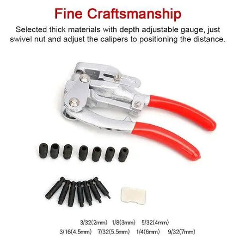 Heavy Duty Sheet Metal Hole Punch Kit Hand Held Power Punch Set 3/32 Inch To 9/32 Inch with chrome vanadium steel punches