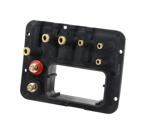 Heavy Duty Air Brake Manifold Block Fits Class Eight Trucks Replace Oem 22646187 20990663 20990666 24061732 black cast aluminum with brass fittings.