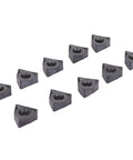 Ten black-coated square carbide indexable turning inserts with center hole for CNC lathe milling