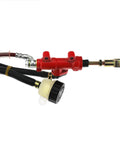 Side view of Rear Hydraulic Brake Assembly Kit For Go Karts And ATVs Includes Caliper Master Cylinder Pads And 158mm Disc Rotor