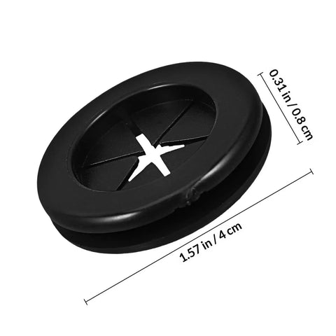 4 Pcs Black Rubber Grommet Kit Dual Sided Cable Hole Cover For Easy Cable Management Durable Round Hole Plugs Grommets Ideal For Home Workshop And Vehicle Use, black rubber, 1.57 in