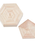 Hella Reliable Wood And Glass Soldering Jig Set Featuring Hexagon And Pentagon Molds for stained glass projects in natural wood.