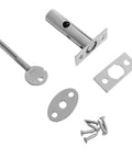 Stainless Steel Tube Well Lock With Key Security Bolt For Fire Escape Doors Includes Fixing Bolts And Escutcheon Plates
