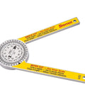 ProSite Miter Protractor Angle Finder With Two Laser Engraved Scales For Carpenters, Plumbers, And DIY Home Improvement, 7 Inch Narrow Plastic, 505P-7 with dual laser engraved scales visible.