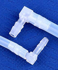 Clear plastic 1/4-inch hose ID 90-degree elbow barb fittings, 2 pieces