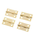 Four gold finish rotating concealed hinges for doors and cabinets 10 pieces 24 by 16 millimeter with screws easy install