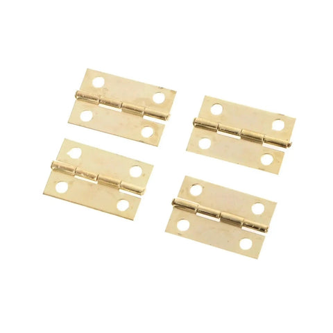 Four gold finish rotating concealed hinges for doors and cabinets 10 pieces 24 by 16 millimeter with screws easy install