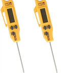 Pocket Digital Thermometer With Folding Probe Magnetic Mount And Large Display For HVAC And Field Work Yellow Rugged And Accurate Extended Temperature Range Go To Tool, yellow dual pack