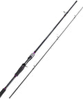 Two Piece Carbon And Glass Fiber Composite Fishing Rod For Bass Trout And Crappie Spinning And Casting Travel Ready Six Foot Purple