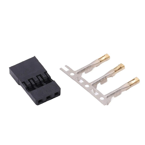 Gold Plated 3 Pin Plug Kit For Electronic Equipment With ABS Brass Shell DIY Connector For Model Aircraft And RC Devices on white background