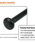 Post Hole Digger And Tamping Bar For Heavy Duty Groundwork, 69 Inch Long, 16 Pound Drop Forged Steel Construction, Tamping Head