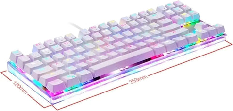 Wired Mechanical Gaming Keyboard With Slick Clicky Feel And Vivid RGB Backlight, 353x120mm, designed for PC players.