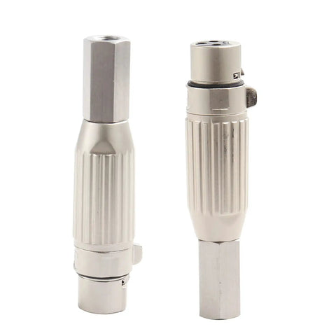 Pair of stainless steel M8 304 3 pin XLR end connectors, silver, for reciprocating linear actuator DIY build and industrial cable adapter