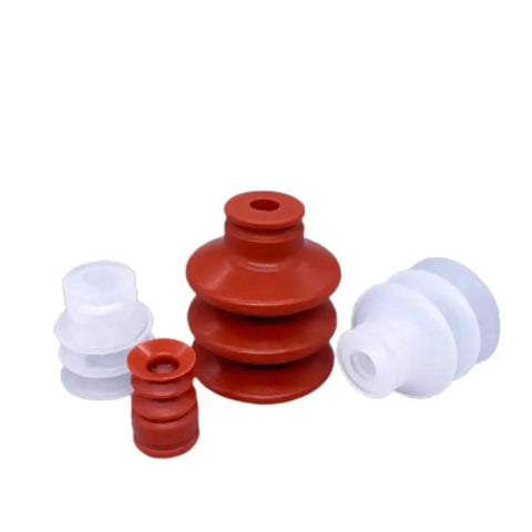 Royal Tower Manipulator Vacuum Sponge Suction Cup Industrial Pneumatic Accessory With Powerful Nozzle Grip For Heavy Duty Lifting And Material Handling Tasks In Manufacturing Settings, red and white rubber suction cups.