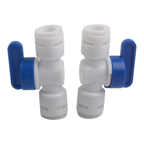 5 Piece 3/8 Inch Quick Connect Shut Off Ball Valve Push Fit Polypropylene Connector For Water Filter Lines with blue handles