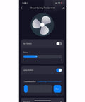 Smart WiFi Ceiling Fan Remote Kit With Alexa Google Assistant And Smart Life App No Hub Needed Compact Wireless Controller interface.