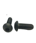 10 24 Button Socket Head Cap Screws Allen Hex Black Oxide Alloy Steel Length 1 Inch Pack Size 25 Heavy Duty Hardware Set For Building And Maintenance Fastener Kit, two black screws