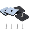 Four Pack Blue Square Furniture Slider Pads Two By Two Inch Screw On Floor Glides For Carpet Hardwood Floors With Self Tapping Screws set with screws