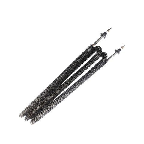 Top Shelf Effortless Finned Tubular Heater 4000W 220V Rust Resistant Stainless Steel Hot Air Spiral Coil M12 Mount close-up view.