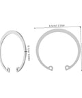 5 Piece Stainless Steel C Clip Retaining Ring Kit for Grooved Shafts Easy Install Snap Ring Set dimensions illustrated