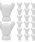 Plastic Nuts And Long Bolts Hardware Kit for greenhouse vent windows repair, showing multiple white plastic nuts with wing design.