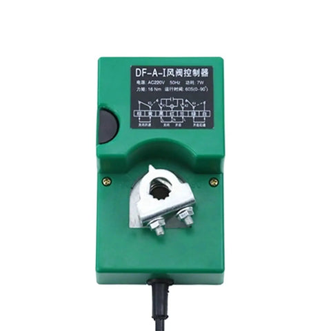 No Sweat Installation Adjustable Air Damper Actuator For Hvac Ventilation Reliable Smooth Electric Drive 220V Or 24V top view of green actuator with mounting hardware