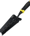 Heavy Duty Stainless Steel Garden Shovel With Serrated Edge For Digging And Transplanting Do It All V Shaped Tip Black.