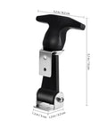 Beefed Up Set Of Four Stainless Steel Rubber Hood Latch Kit with T Handle Hasp, dimensions shown
