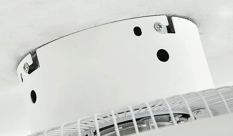 Close-up of Slim Modern Ceiling Fan With Light ceiling mount showing flush installation for kitchens and bedrooms.