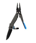 Everyday Carry 7 Tools Multi-Tool in CRYO D2 steel with compact pocket size, stainless steel housing, urban gray and cyan finish