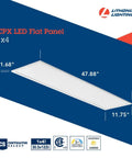 1x4 LED Flat Panel Light 4 Pack With Nine Configurations And Two Switches Adjustable Lumens 2500 3200 4000 And Switchable Color Temperature 3500K 4000K 5000K For Office And Classroom Ceiling Mount With Satin Lens.