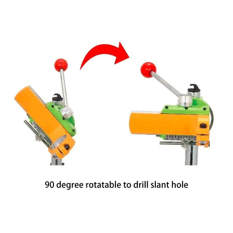 Adjustable Vertical Drill Stand With 90 Degree Rotation Floor Drill Press Table 60mm travel demonstrating rotation
