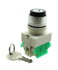 Solid 3 Position Speed Control Key Switch With Two Keys For Taotao Electric Atvs E1-350 E2-350 E1-500 E2-500 showing key and green housing.