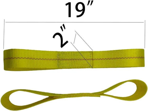 Heavy Duty Ratchet Straps 2 Inch By 17 Foot Rated For Up To 10000 Pounds featuring yellow webbing and soft loop design.
