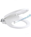 Dual Nozzle Manual Bidet Seat For Round Toilets, Non Electric with self-cleaning nozzles spraying water, fits most O-shape seats