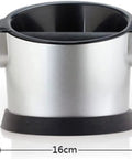 Seven Hundred Ml Coffee Knock Box For Espresso Stations Featuring Anti Splash Design And Detachable Knock Paddle To Keep Your Daily Grind Crisp And Your Countertop Totally Free Of Mess, measuring 16cm wide, 15cm tall.