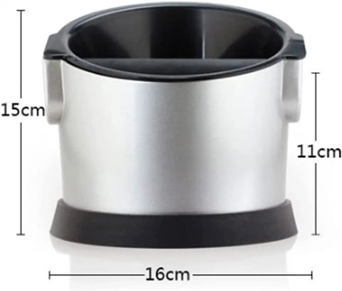 Seven Hundred Ml Coffee Knock Box For Espresso Stations Featuring Anti Splash Design And Detachable Knock Paddle To Keep Your Daily Grind Crisp And Your Countertop Totally Free Of Mess, measuring 16cm wide, 15cm tall.