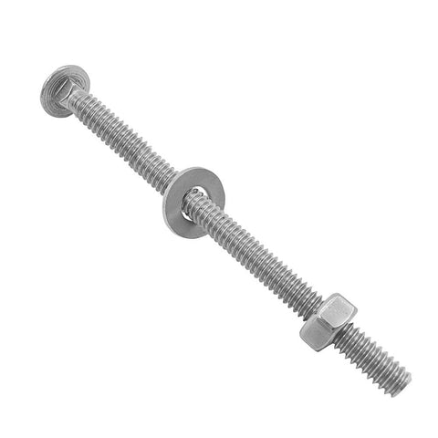 8 Sets Universal Headboard And Footboard Hardware Nuts And Bolts Kit For Furniture Repairs With Carriage Bolts Four Inch Side View