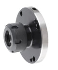 Premium ER32 Collet Fixture For CNC Lathe Milling Machine, durable carbon steel flange mount side view highlighting 100mm diameter.