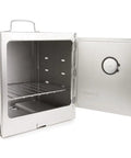 Portable Camping Oven With Built In Thermometer And Adjustable Rack Folds Flat For Easy Storage Sits On Camp Stoves Or Fire