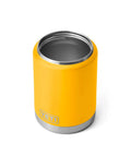 Yellow stainless steel tumbler with open top, showcasing interior and base, Rambler Half Gallon Jug With MagCap Vacuum Insulated design.