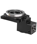 Heavy Duty 90 Degree Right Angle Turntable Gearbox Reducer With Hollow Rotating Platform Built Like A Tank For 60 Frame 400W AC Motors And Beefy 14Mm Input Shaft showing the gearbox's hollow output shaft and robust design.