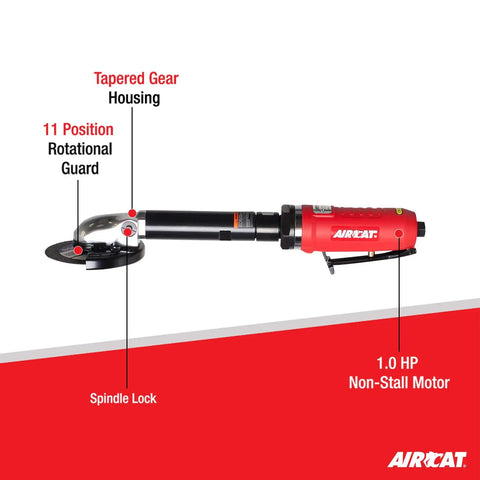 Heavy Duty Workhorse 4 Inch Extended Inside Cut Off Tool With 14000 RPM Spindle Lock Ergonomic Grip And No Stall 1 HP Motor labeled features