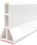 Side view of 3 Inch High Collapsible Shower Dam Barrier, 78 Inch Long Water Splash Guard to Keep Water in the Shower and Dry Floors