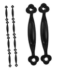 Vintage Zinc Alloy Cabinet Door Handles 10 Pack Black Curved Gate Pulls Rustic Furniture Hardware shown in full view